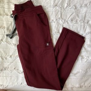 Figs Burgundy Yola Bottoms XXS